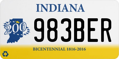 IN license plate 983BER