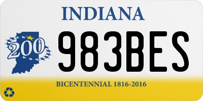IN license plate 983BES
