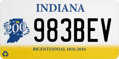 IN license plate 983BEV