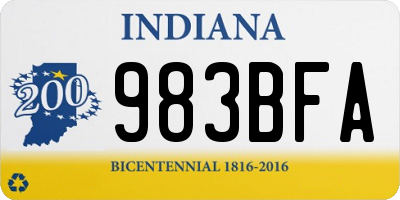 IN license plate 983BFA