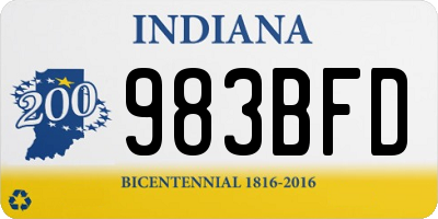 IN license plate 983BFD