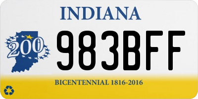 IN license plate 983BFF