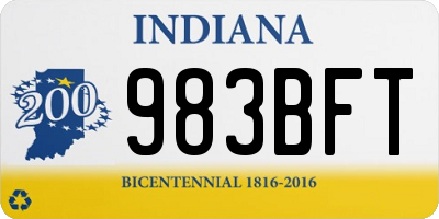 IN license plate 983BFT