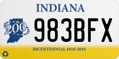 IN license plate 983BFX