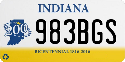IN license plate 983BGS