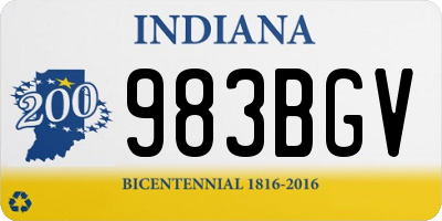 IN license plate 983BGV