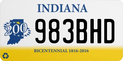 IN license plate 983BHD