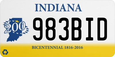 IN license plate 983BID