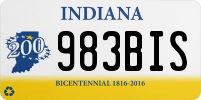 IN license plate 983BIS