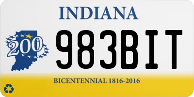 IN license plate 983BIT