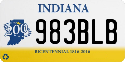 IN license plate 983BLB