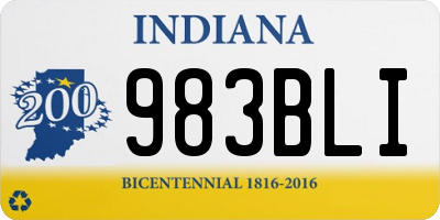 IN license plate 983BLI