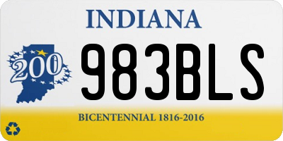 IN license plate 983BLS