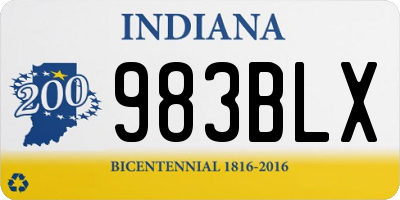 IN license plate 983BLX