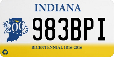 IN license plate 983BPI