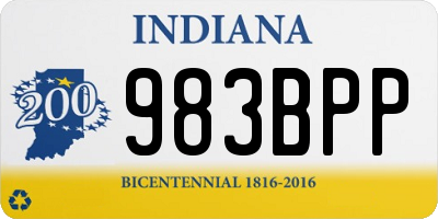 IN license plate 983BPP