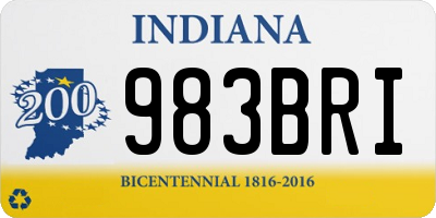 IN license plate 983BRI