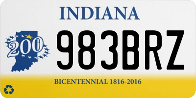 IN license plate 983BRZ