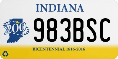 IN license plate 983BSC