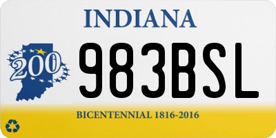 IN license plate 983BSL