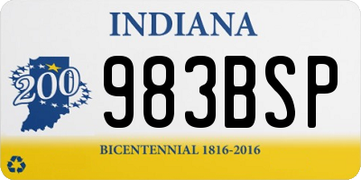 IN license plate 983BSP