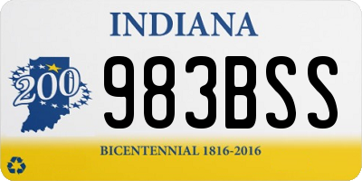 IN license plate 983BSS