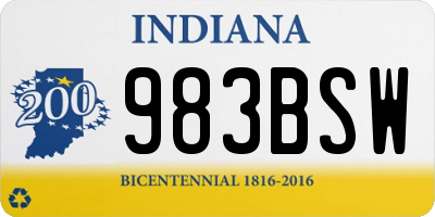 IN license plate 983BSW