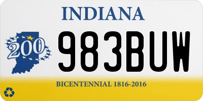 IN license plate 983BUW