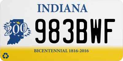 IN license plate 983BWF