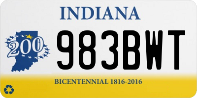 IN license plate 983BWT