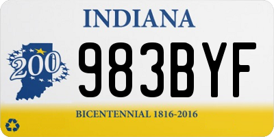 IN license plate 983BYF