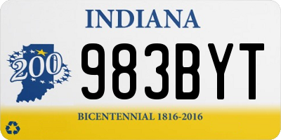 IN license plate 983BYT