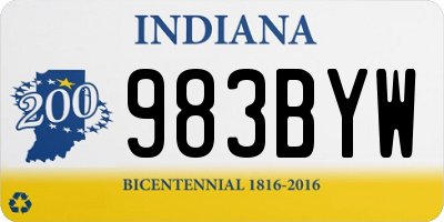 IN license plate 983BYW