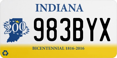 IN license plate 983BYX