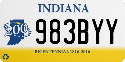 IN license plate 983BYY