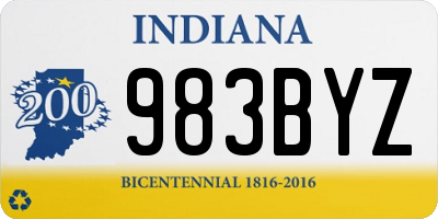 IN license plate 983BYZ