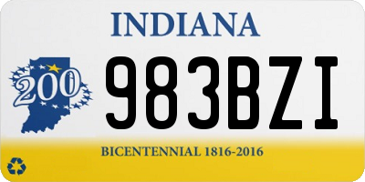 IN license plate 983BZI