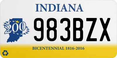 IN license plate 983BZX