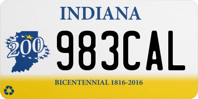 IN license plate 983CAL