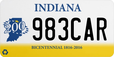 IN license plate 983CAR