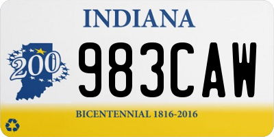 IN license plate 983CAW