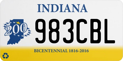 IN license plate 983CBL