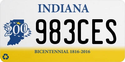 IN license plate 983CES