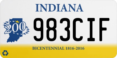 IN license plate 983CIF