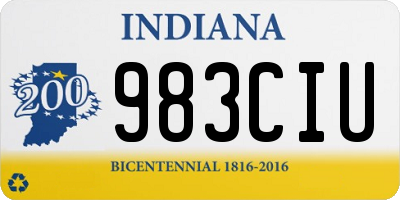 IN license plate 983CIU