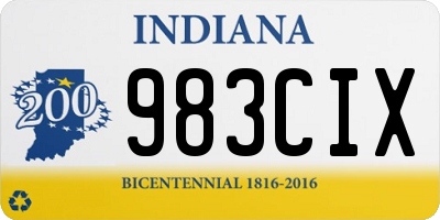IN license plate 983CIX