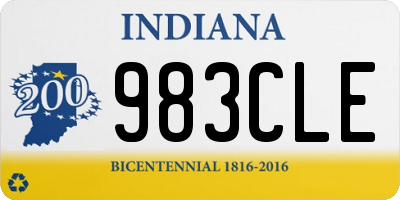 IN license plate 983CLE