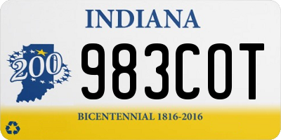 IN license plate 983COT