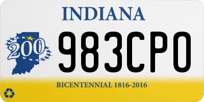 IN license plate 983CPO