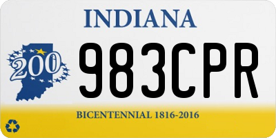 IN license plate 983CPR